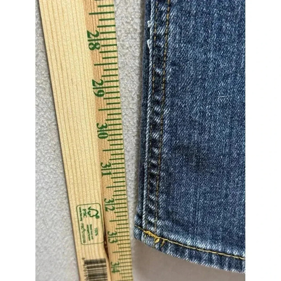 Old Navy Jeans Women's Sz 10 Long Boot Cut Low Waist Stretch Y2K Blue Denim - Picture 7 of 8